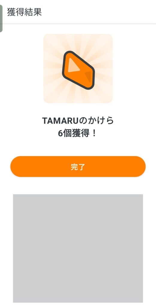 かけらを獲得した画像