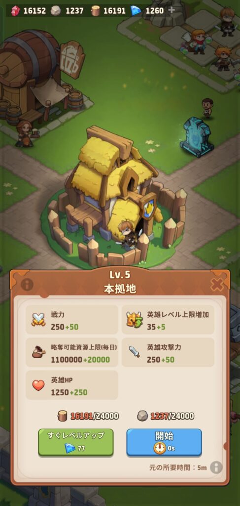 レベル5達成画面